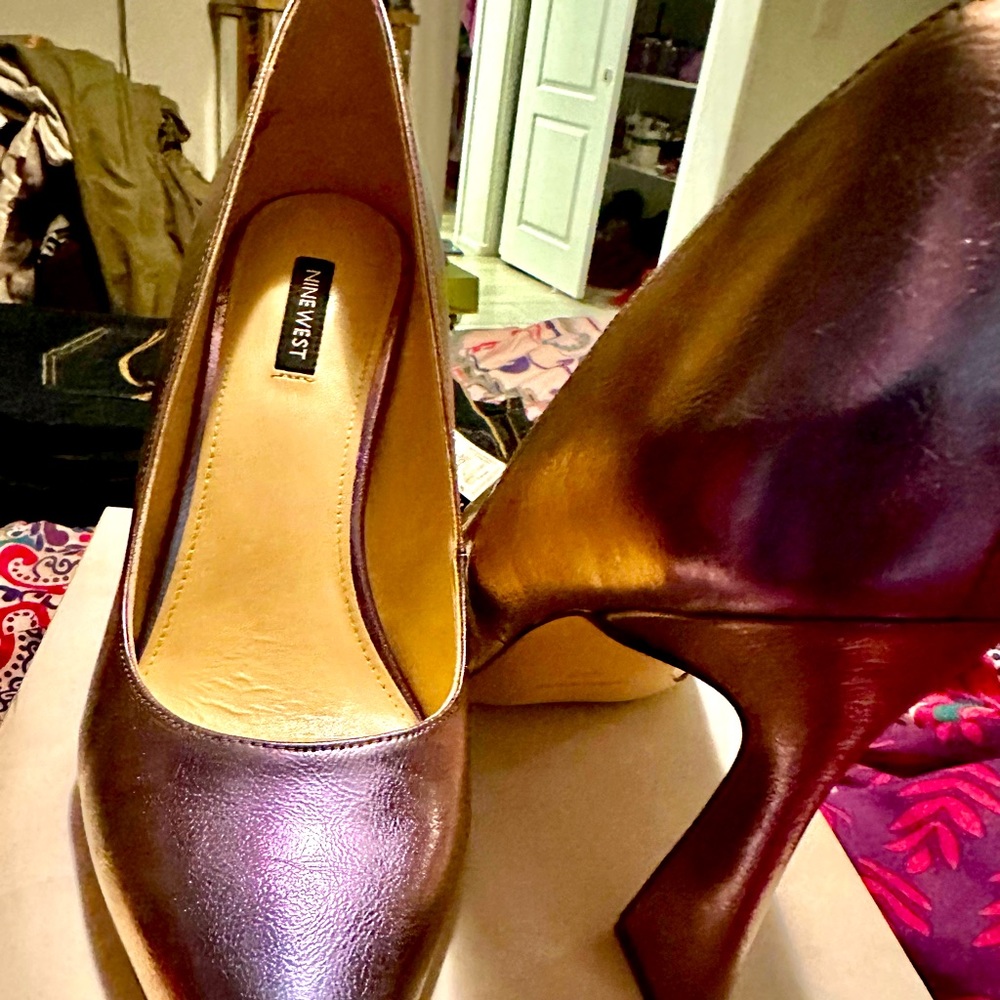 Chrome High Heel Pumps